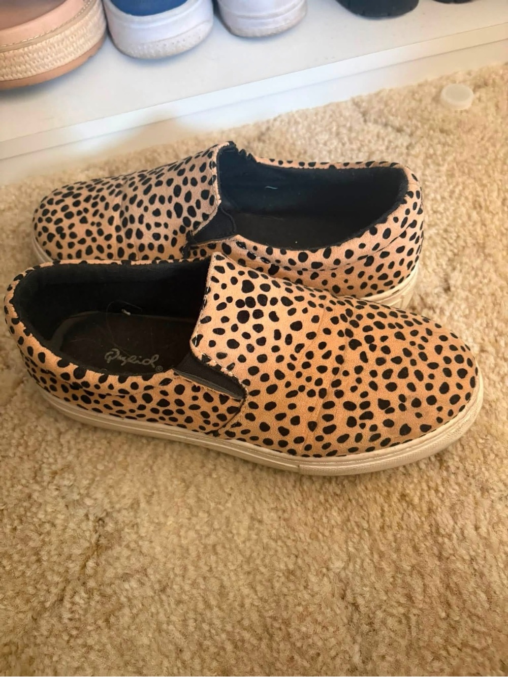 Kids Slip-On Sneakers in Tan Cheetah Print